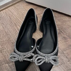 A New Day Women's Black Flats with Silver Accents